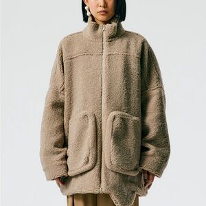 Tibi Taupe Teddy Jacket